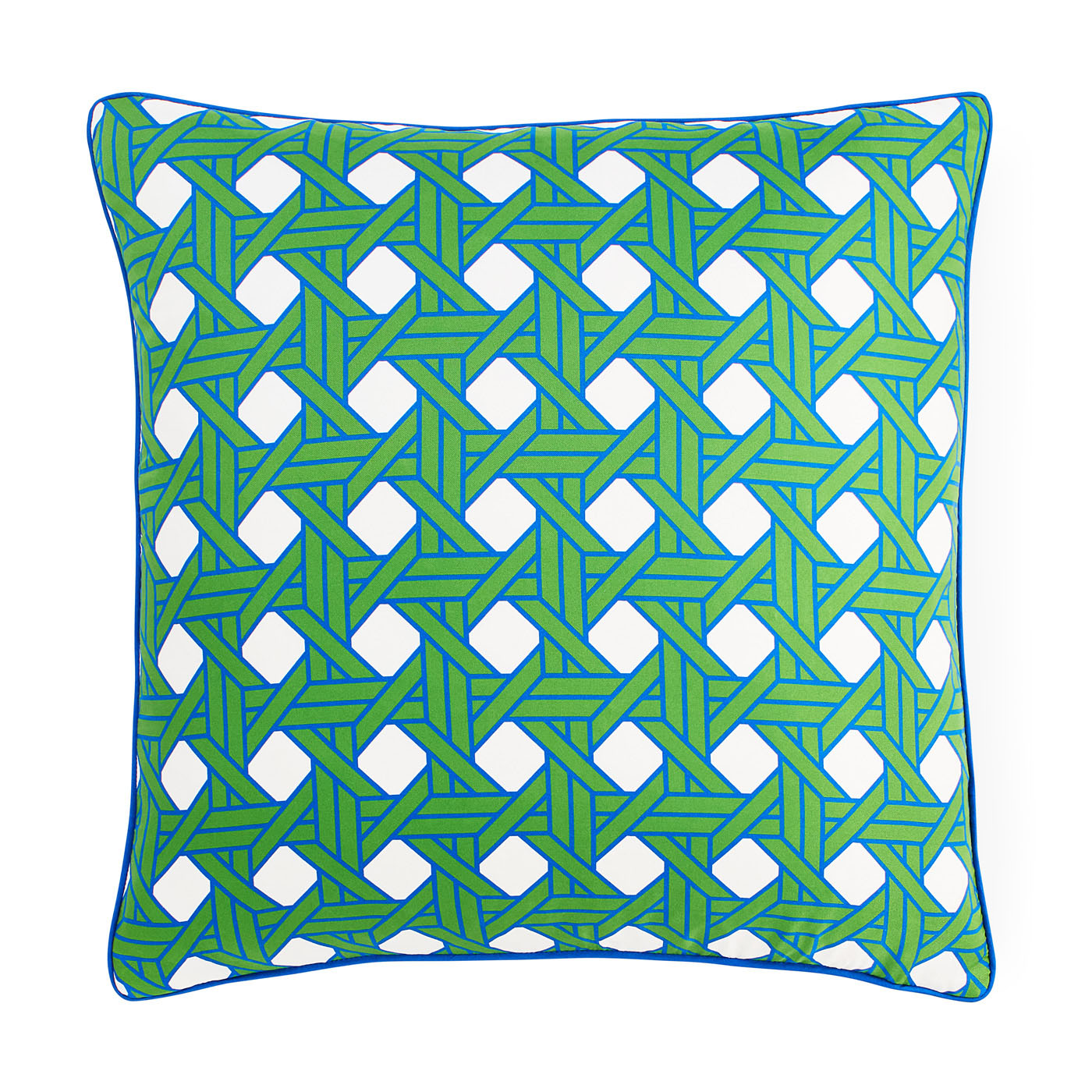Basketweave Green Pillow - styled view