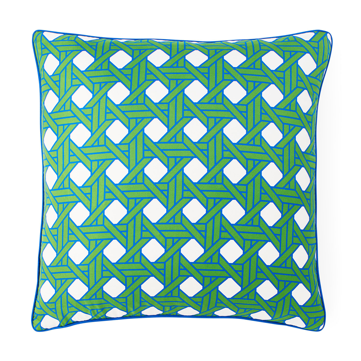 Basketweave Green Pillow - details view