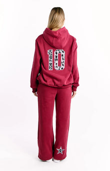Beginning Leopard Star Hoodie | Burgundy