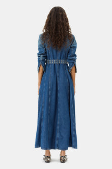 Belted Maxi Dress | Mid Blue Vintage