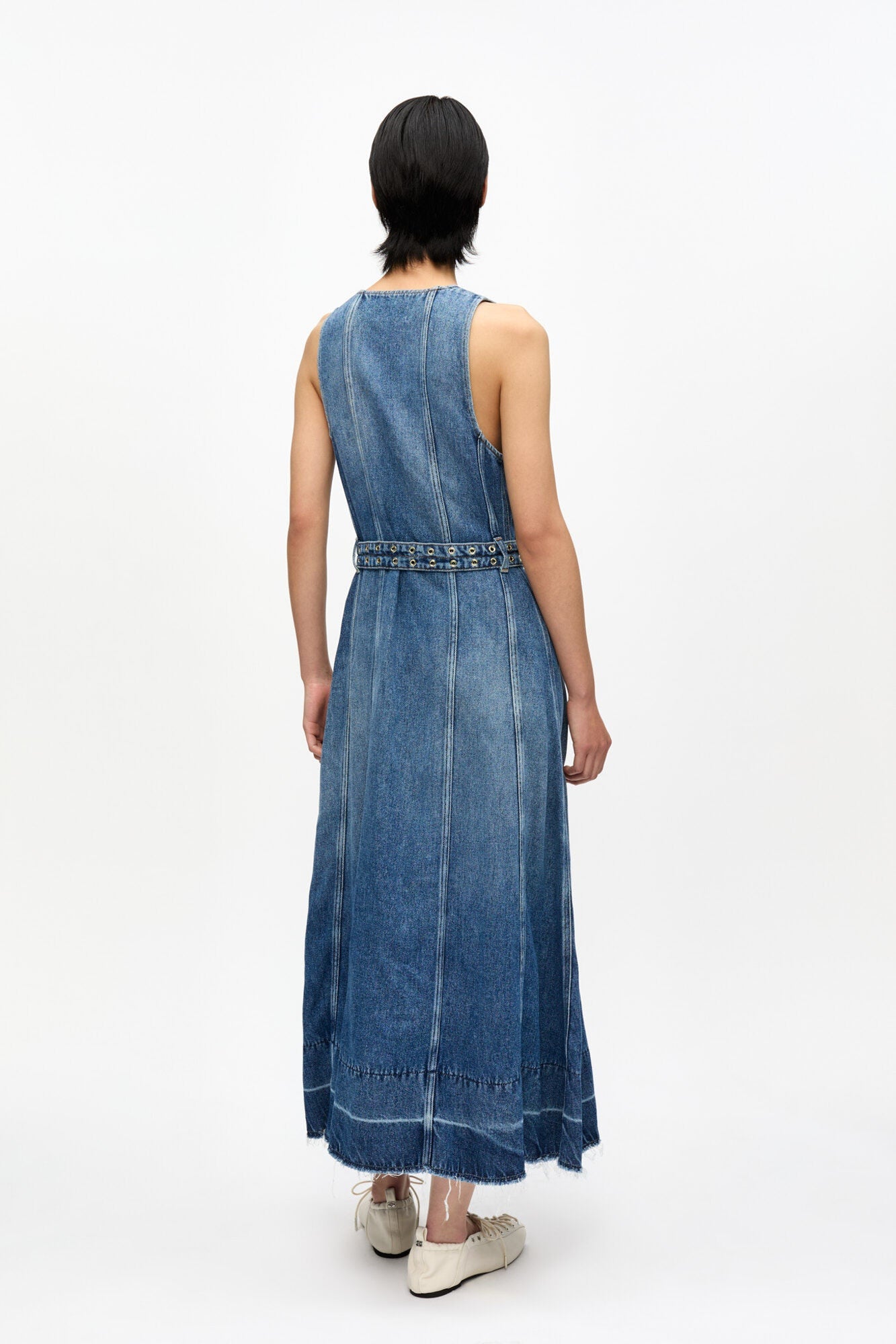 Belted Midi Dress | Mid Blue Vintage
