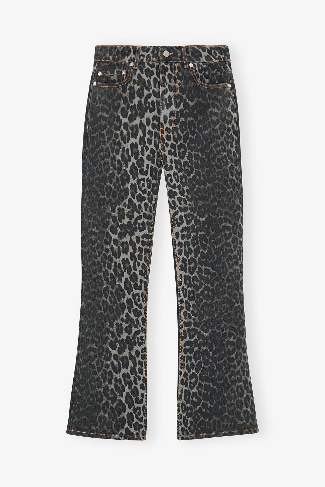 Betzy Jeans in Grey Leopard Print | Gray Pinstripe