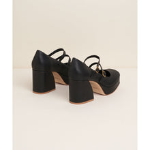 Bizzy Retro Inspired Chunky Strapped Heel | Black