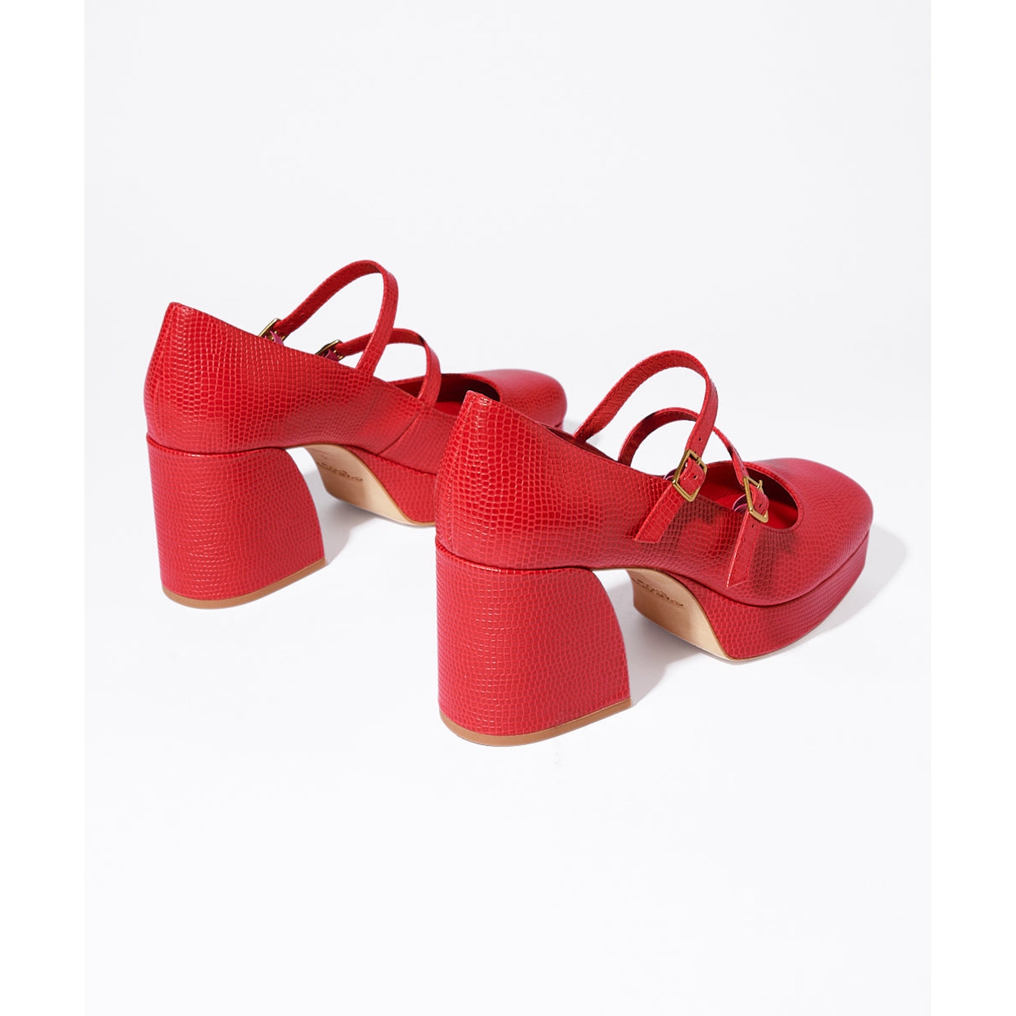 Bizzy Retro Inspired Chunky Strapped Heel | Vamp