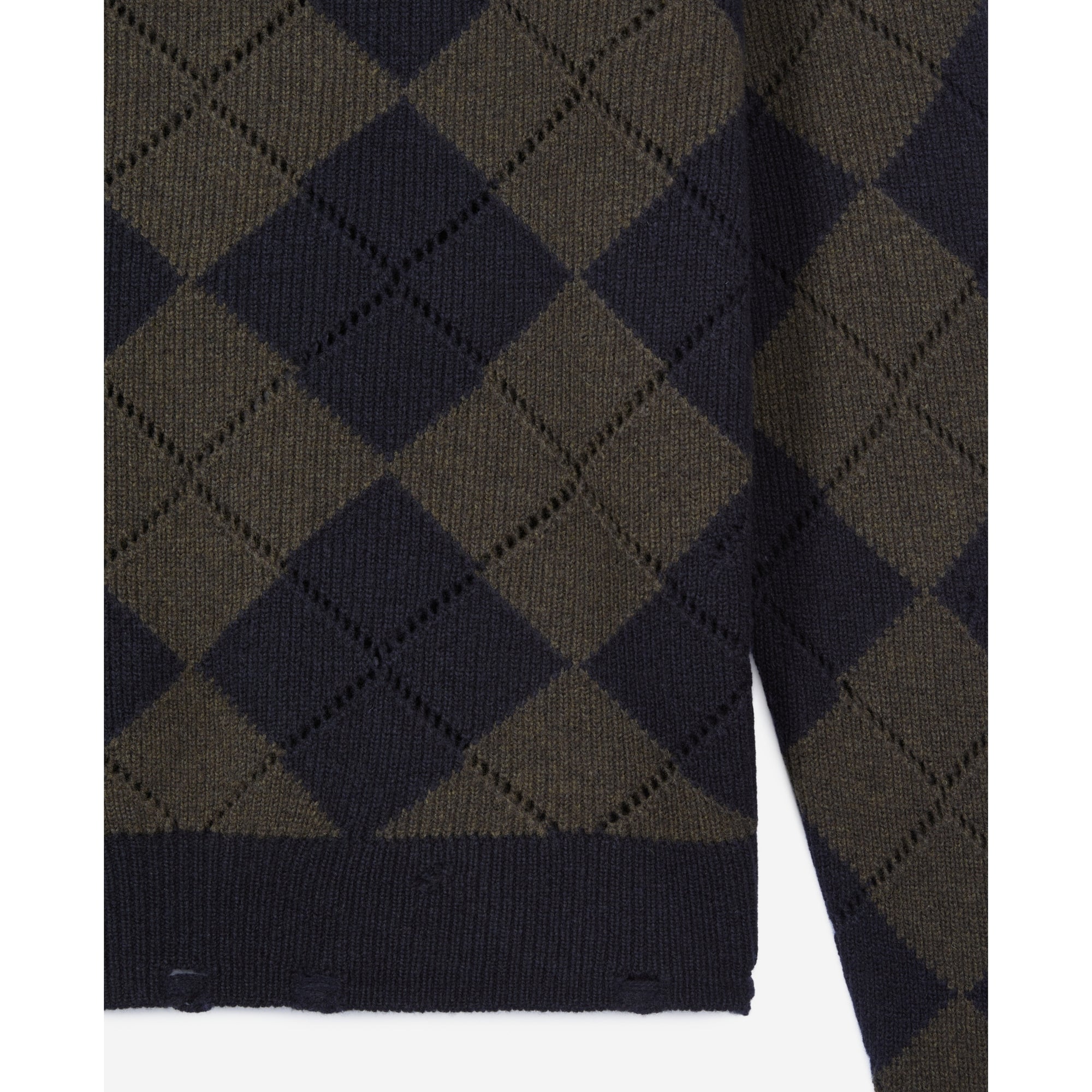 Black And Khaki Diamond Sweater | Men | Green Navy