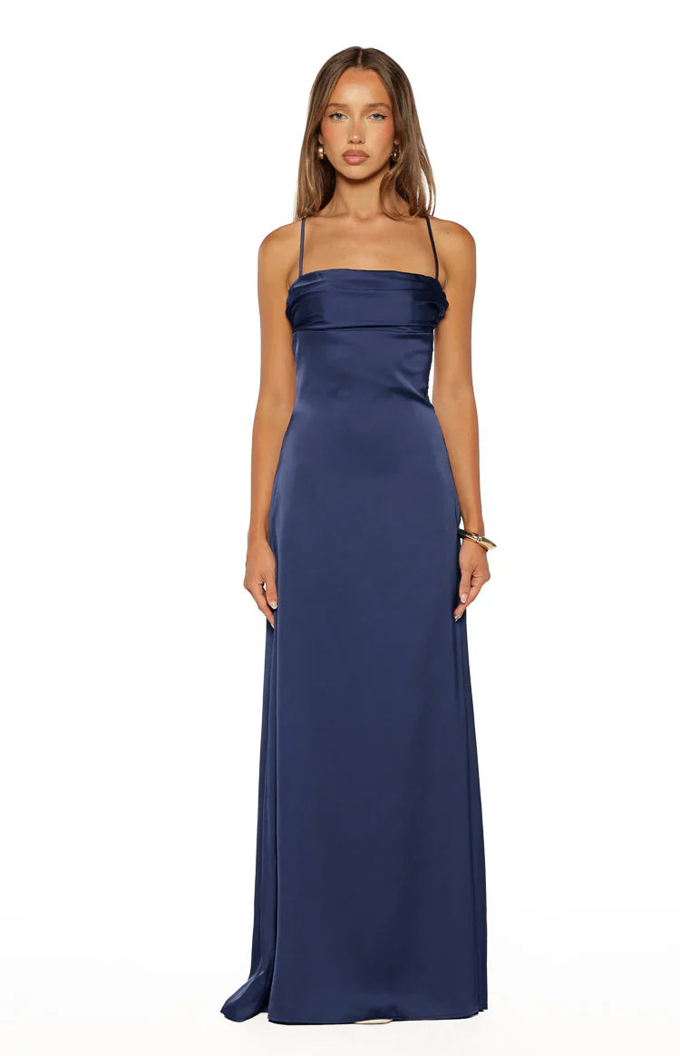 Blaise Satin Prom Dress | Navy