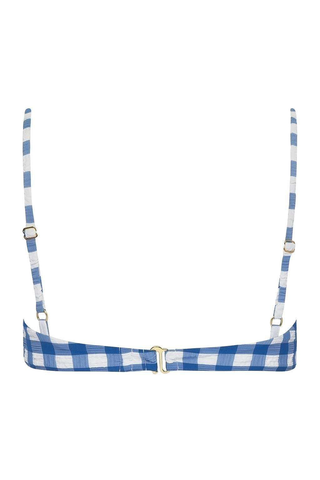 Lucy Bikini Top | Blue Gingham
