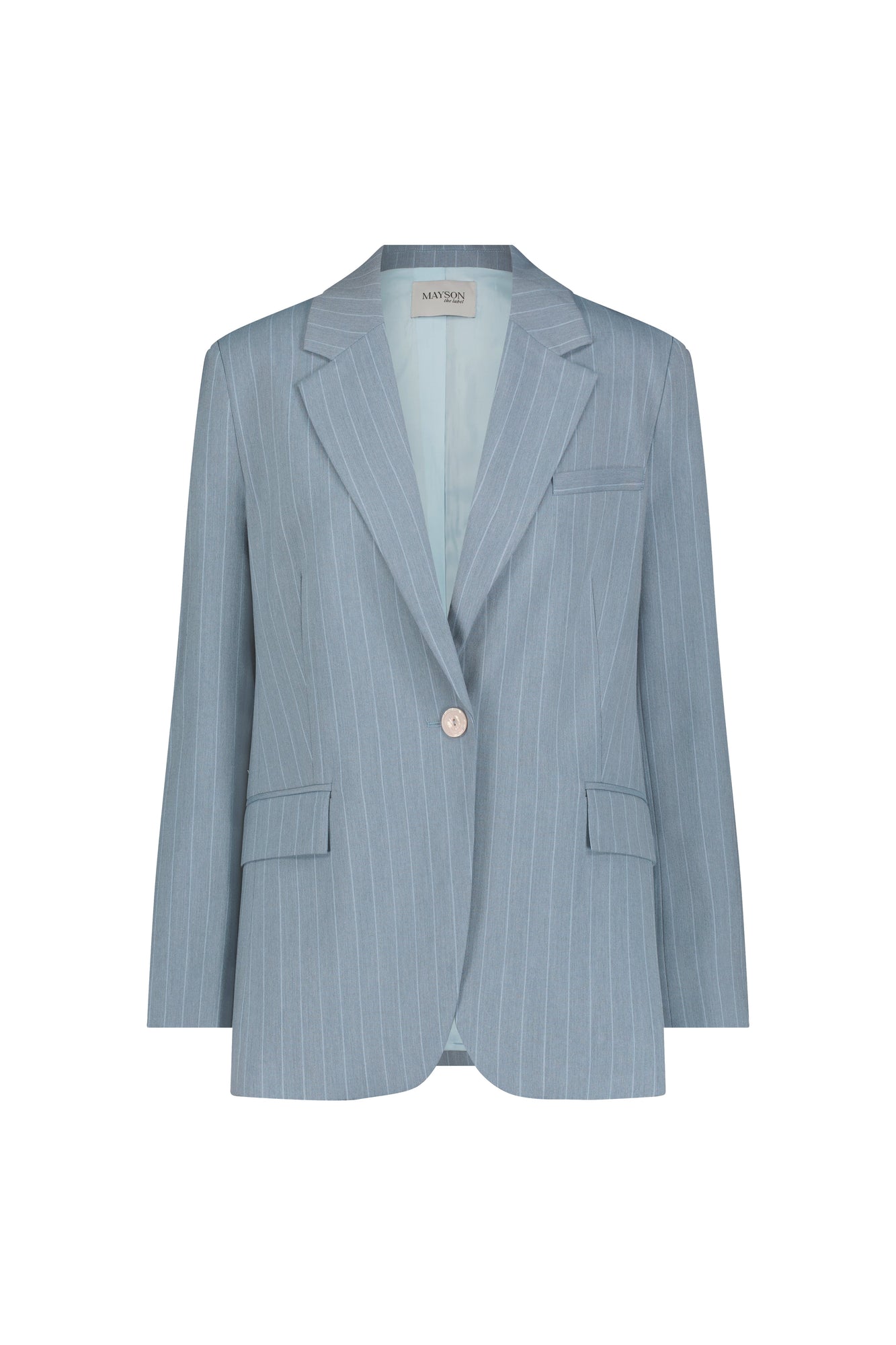 Striped Boyfriend Blazer | Blue Stripe