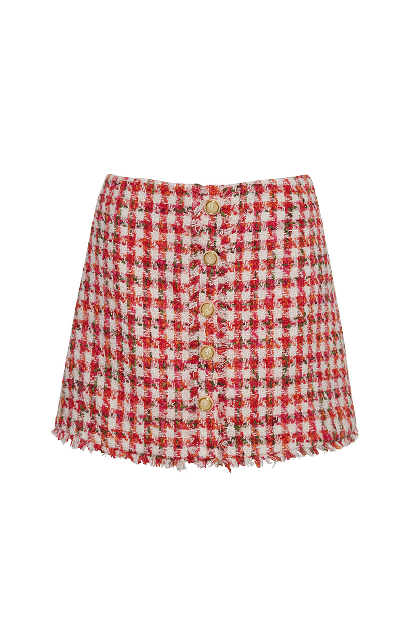 Bonjour Skirt | Red Ivory Boucle