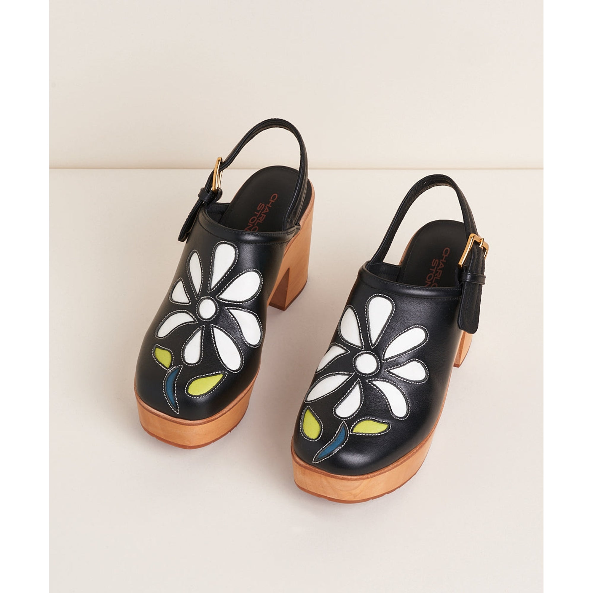 Bonnie Platform Clog | Black Floral