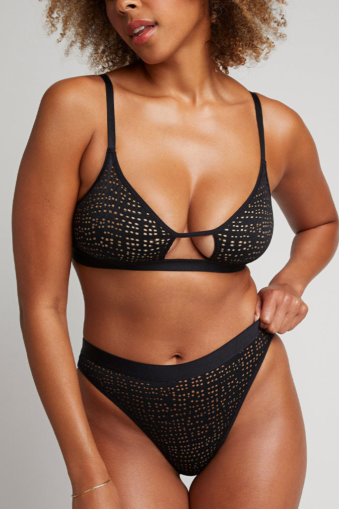 Eyelet Lace French Cut Brief | Black