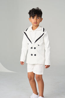 Boy | Alex Shorts With Contrast Line | White x Black