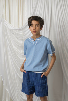 Boy | Baxter Blue Cotton Knit Polo Shirt