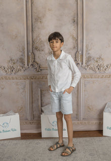 Boy | Charlotte Baby Blue Button Down Shirt | White