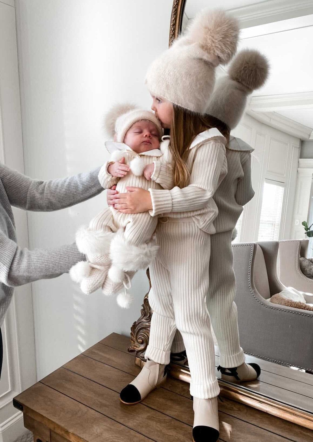 Boy | Ruby Ribbed Angora Cream Two Piece Set | Beige