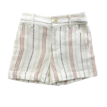 Boy | White and Beige Striped Linen Shorts