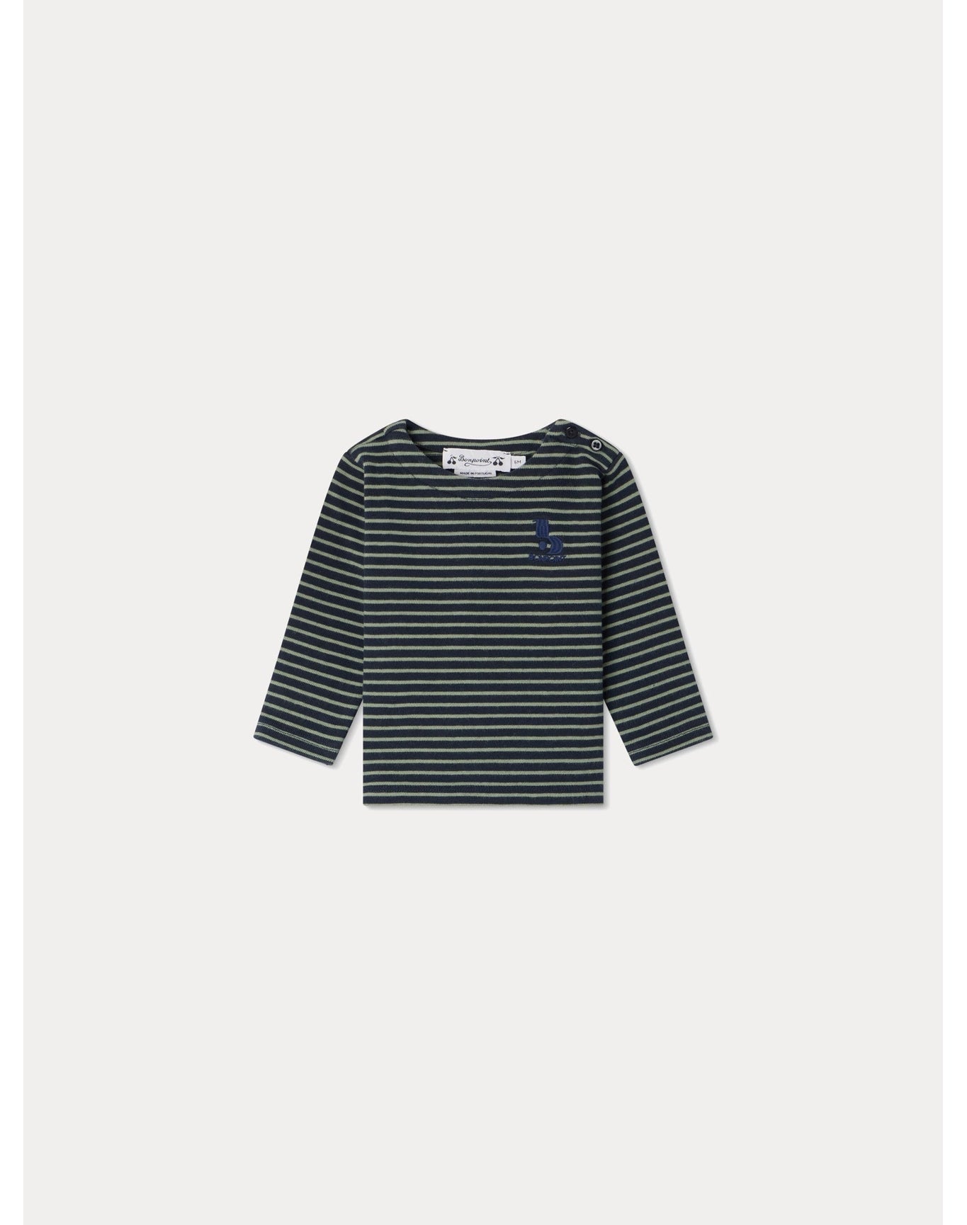 Boys | Baudelaire T-Shirt Stripes | 14Y | Celadon Green