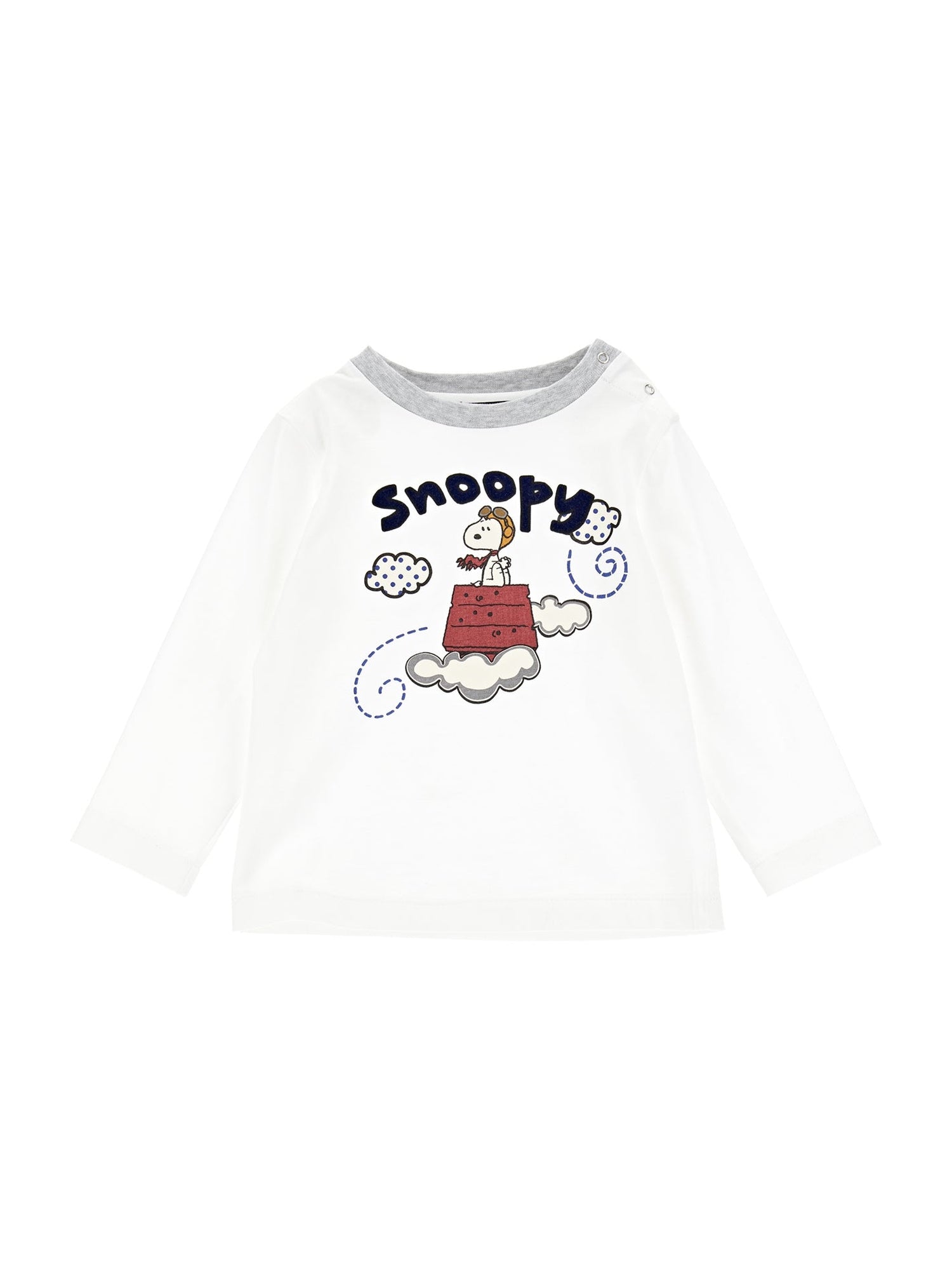Boys | Snoopy Crewneck T-Shirt | Cream/Grey