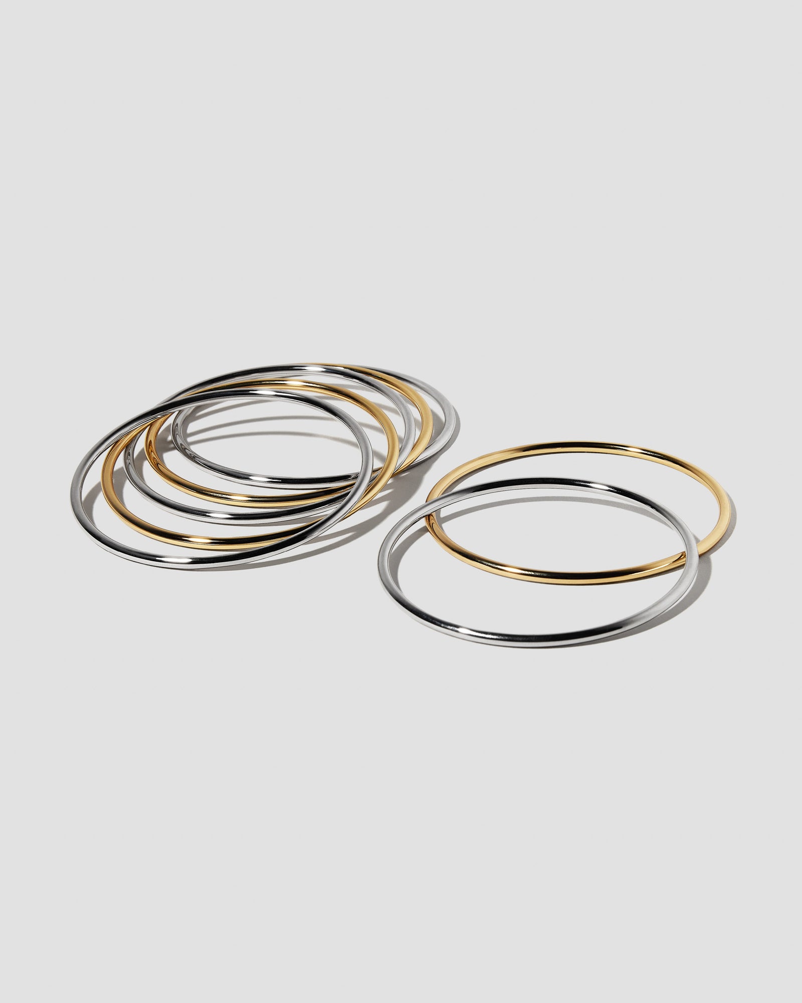 Bangle Set bracelet - side view | gold bracelets for women