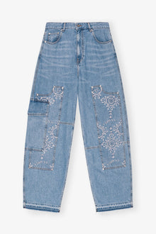 Broderie Anglaise Carpenter Jeans | Light Blue Stone