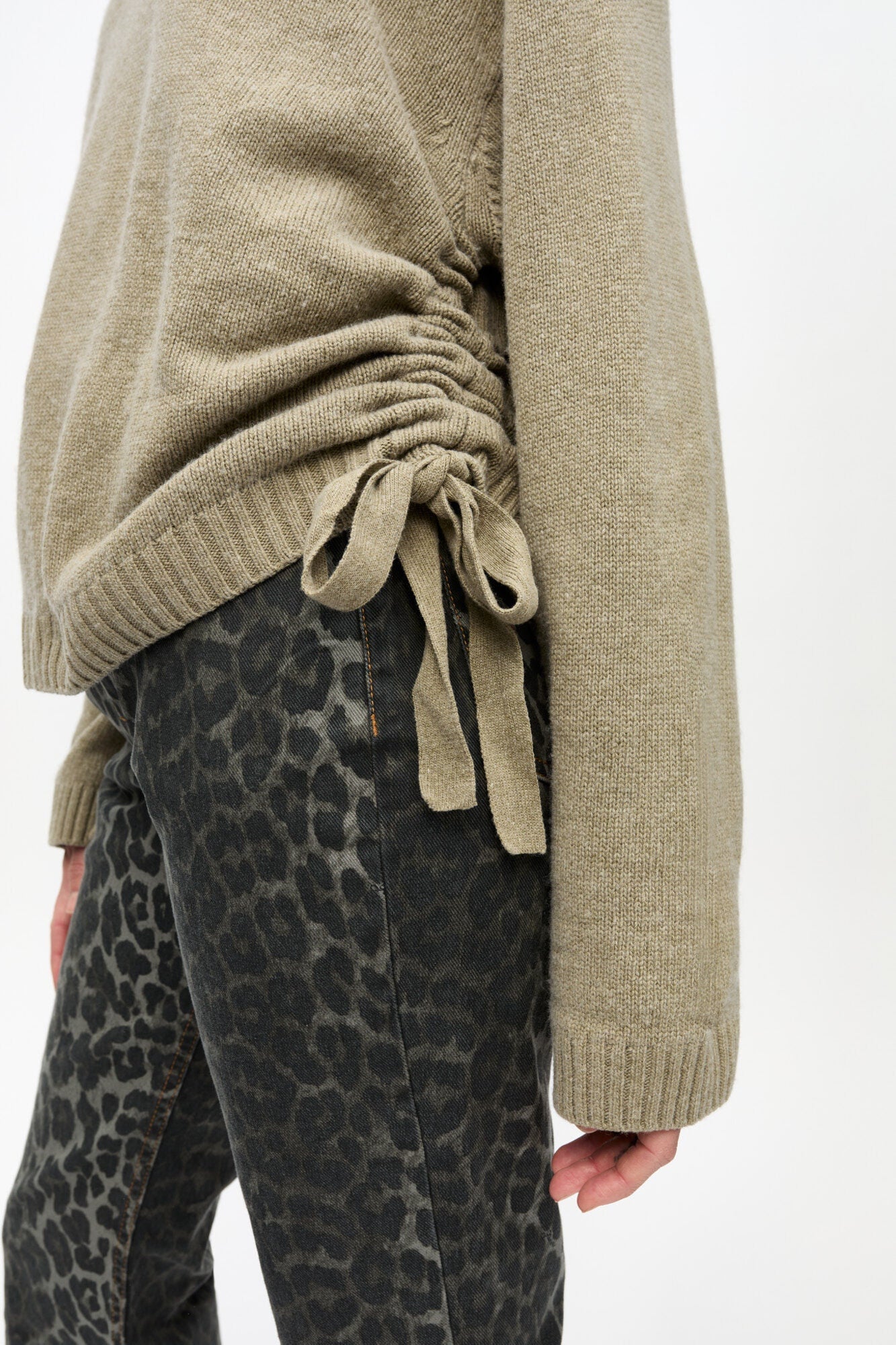 Brown Future Wool Mix Oversized Jumper | Dusty Olive