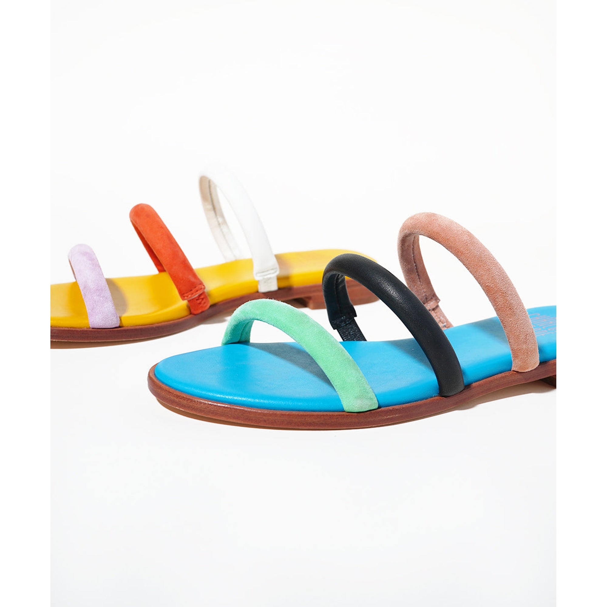 Bruna Strappy Flat Sandal | Confetti