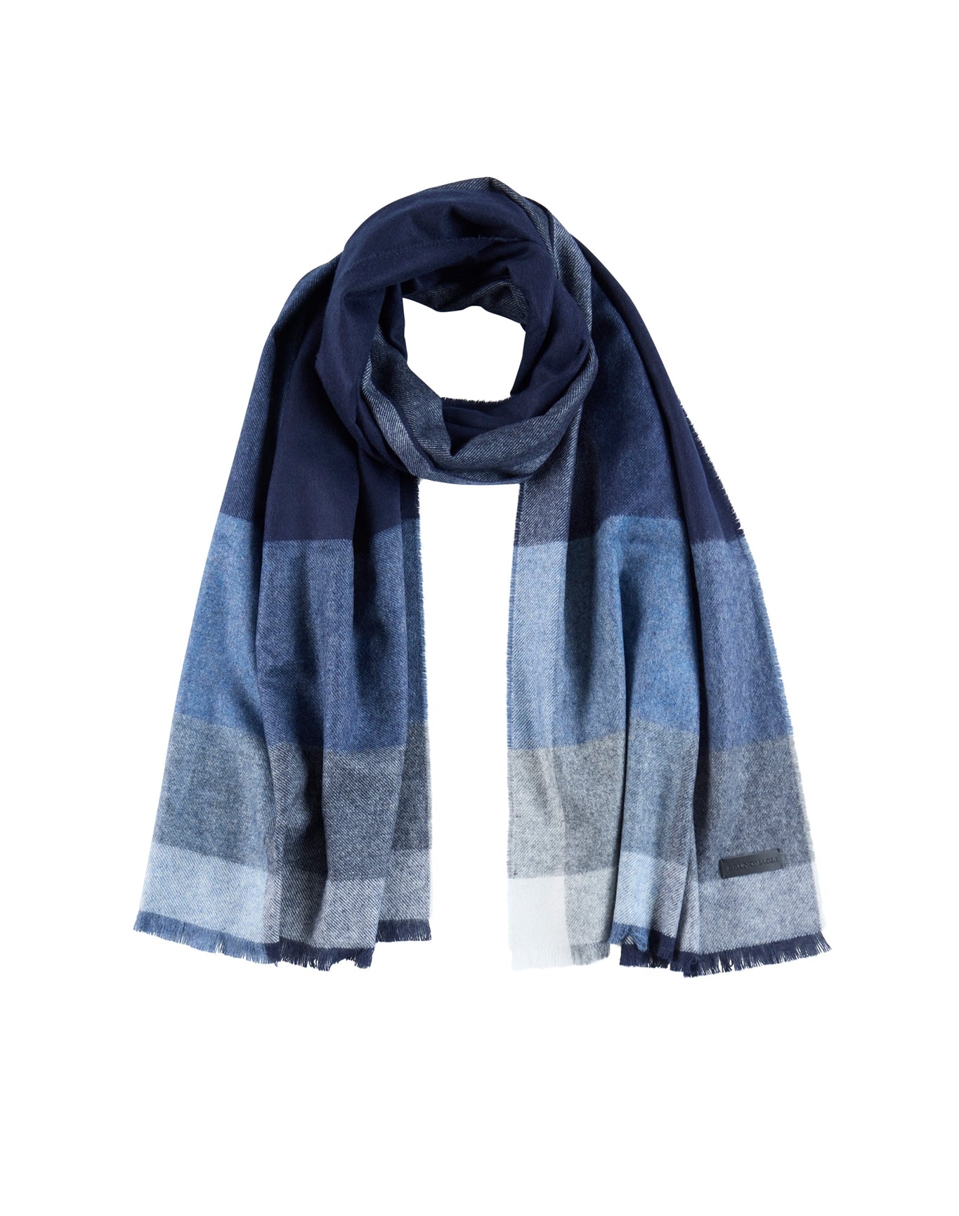 Bruno Magli | Men | Silk/Cashmere Color Block Scarf | Navy
