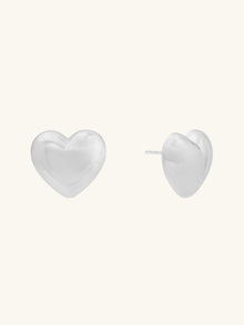 Bubble Heart Stud Earrings | Silver Rhodium Plated Brass