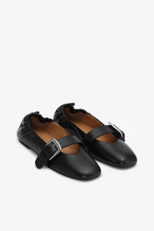 Buckle Strap Ballerinas in | Black