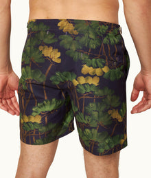 Bulldog Fantasy Floral Mid-Length Swim Shorts | Night Iris