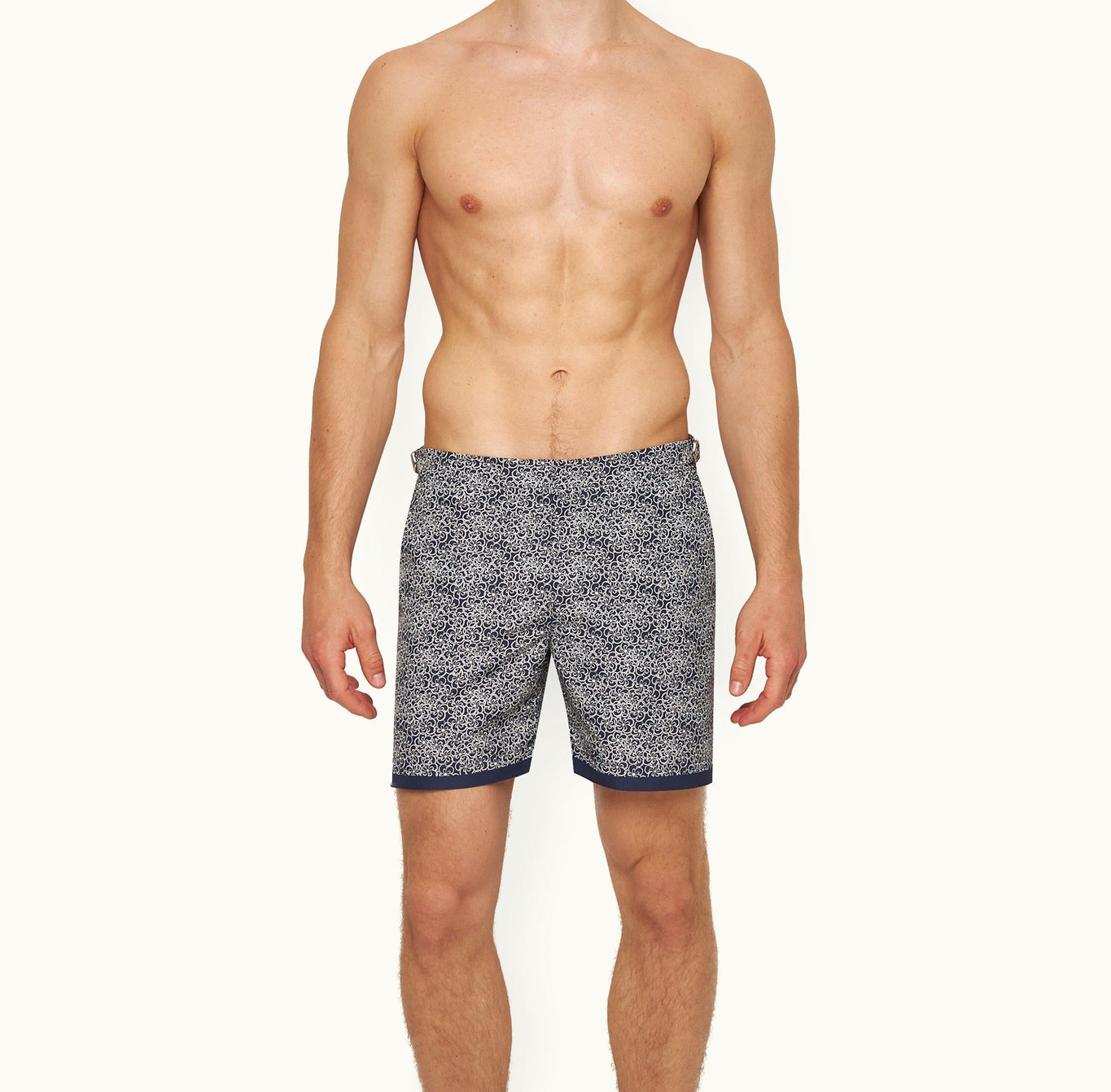Bulldog Floral Mid-Length Swim Shorts | Midnight Navy