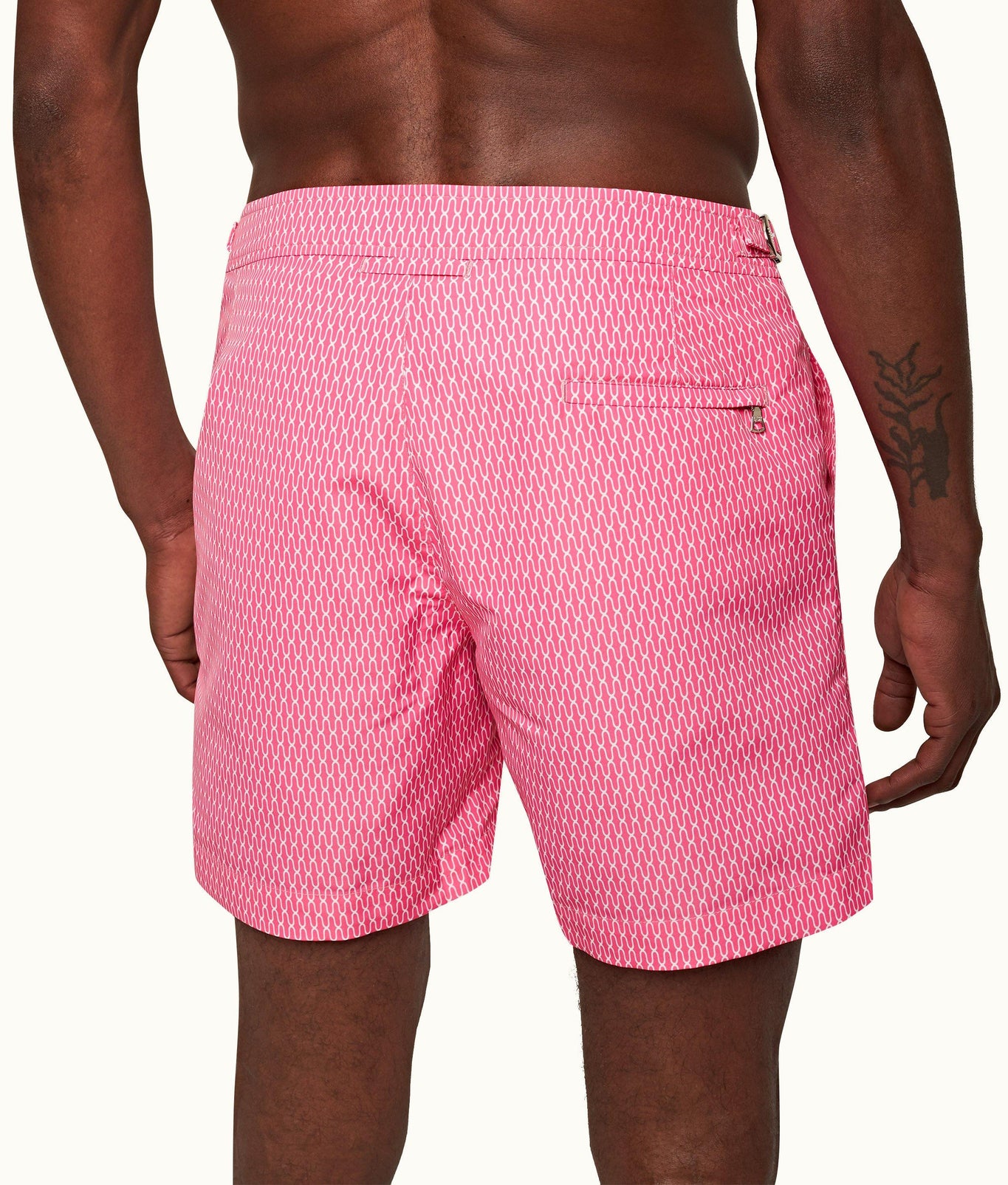 Bulldog Geo Pointpart Mid-Length Swim Shorts | Wham/White