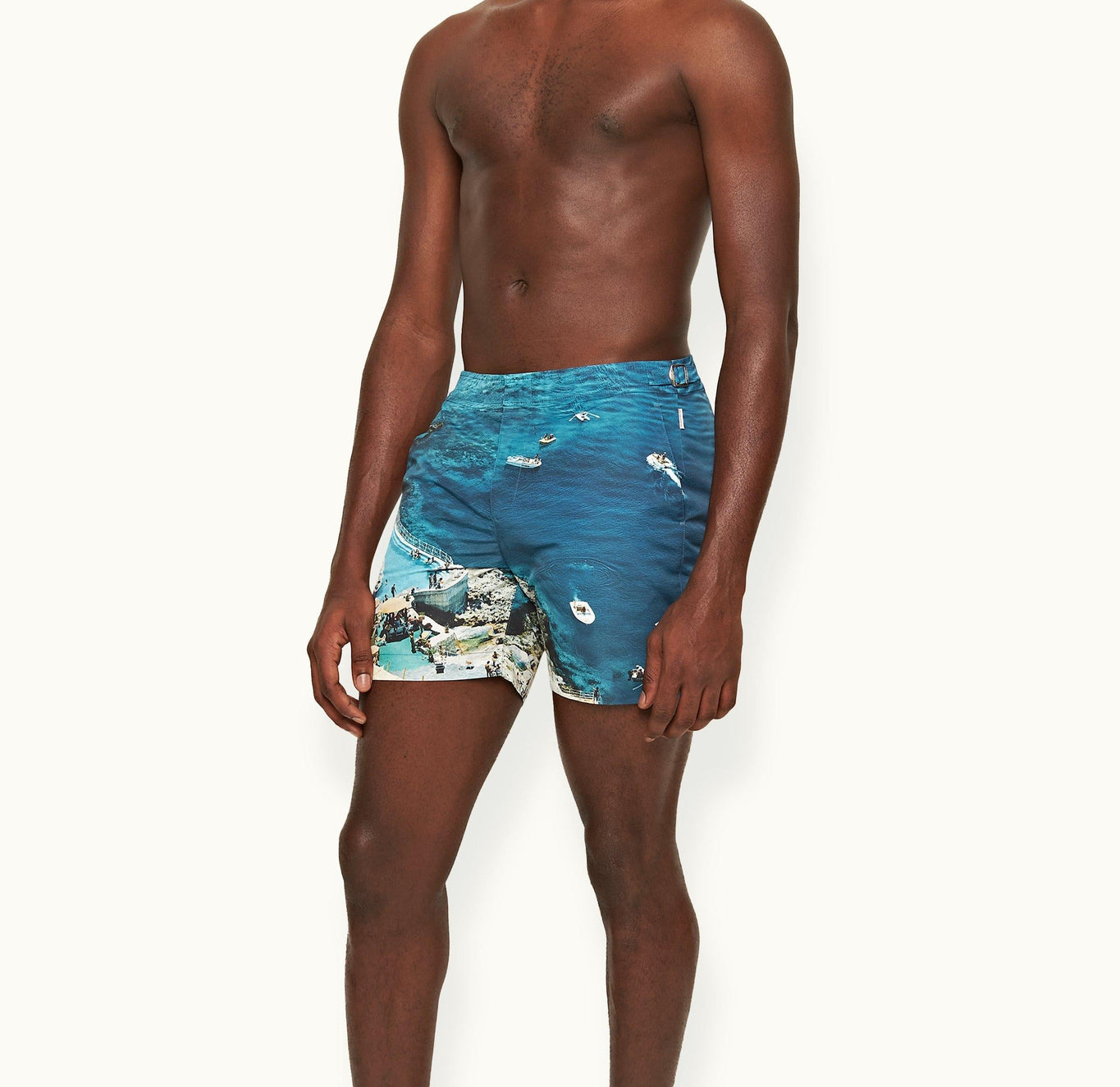 Bulldog Photographic Print Mid-Length Swim Shorts | Seaside Swimming