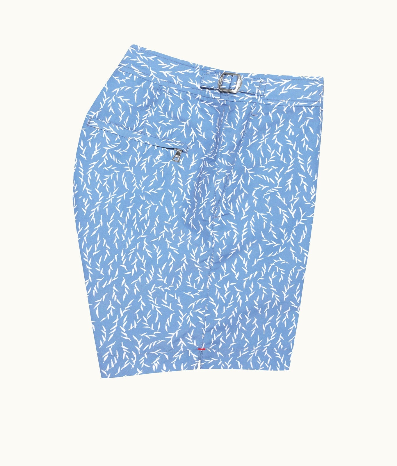 Bulldog Sedge Print Mid-Length Swim Shorts | Springfield Blue