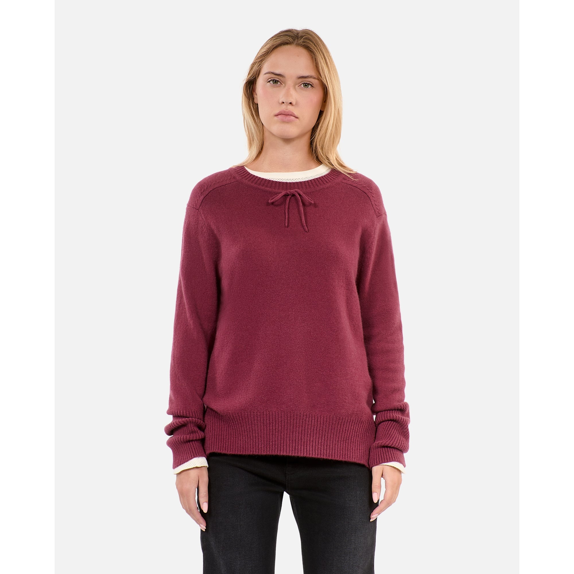 Burgundy Cashmere Sweater | Women | Aubergine