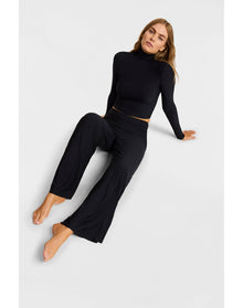 Butter Wide Leg Pull On Pant | Black