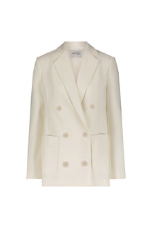 Double Breasted Straight Blazer | Cream