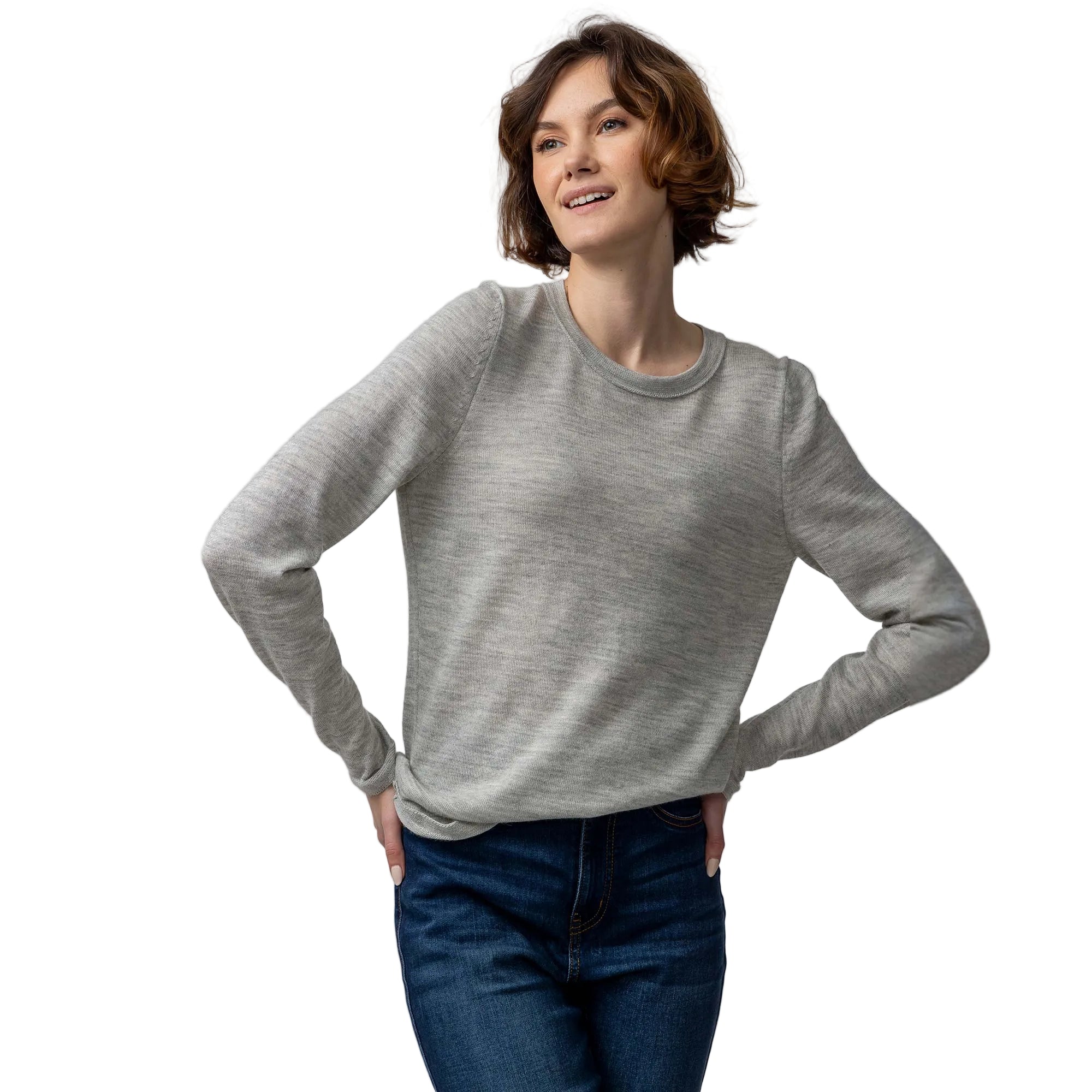 Women | Crew Neck Sweater for Women | Pearl Grey