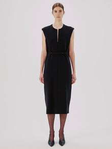 Another Tomorrow Cape Back Sheath Dress in Black – Wool Women's Dress
