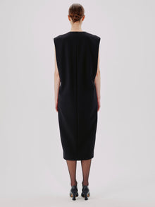 Another Tomorrow Cape Back Sheath Dress in Black – Wool Women's Dress