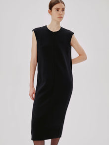 Another Tomorrow Cape Back Sheath Dress in Black – Wool Women's Dress