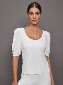 Puff Sleeve Tee | White