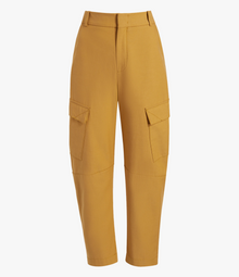 Another Tomorrow Curved Cargo Pant in Goldenrod – Cotton Women's Trousers