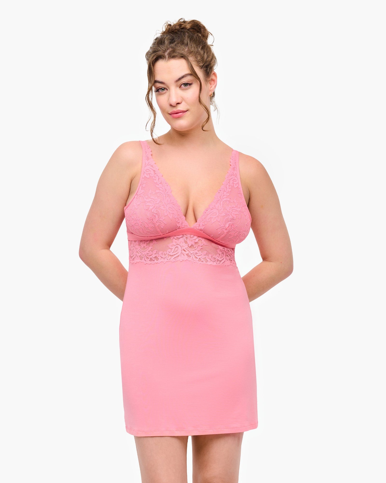 Pink Chemise - Carmela Modal Slip