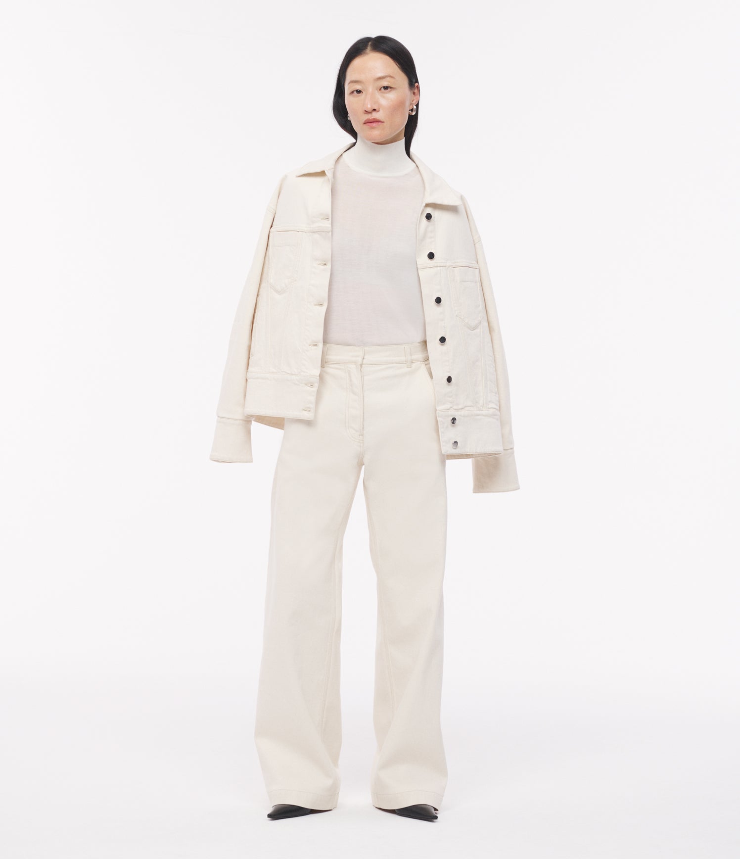 Another Tomorrow Carpenter Denim Pant in Ecru – Denim Women's Trousers