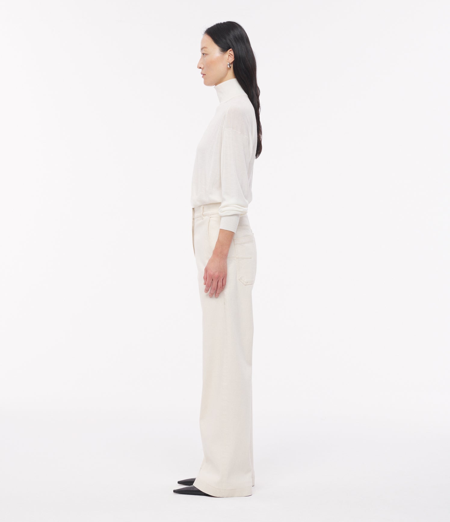 Another Tomorrow Carpenter Denim Pant in Ecru – Denim Women's Trousers