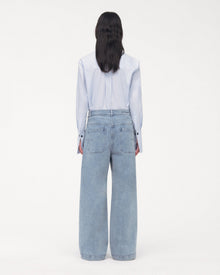 Another Tomorrow Boyfriend Denim Pant in Light Blue Wash – Denim Women's Trousers