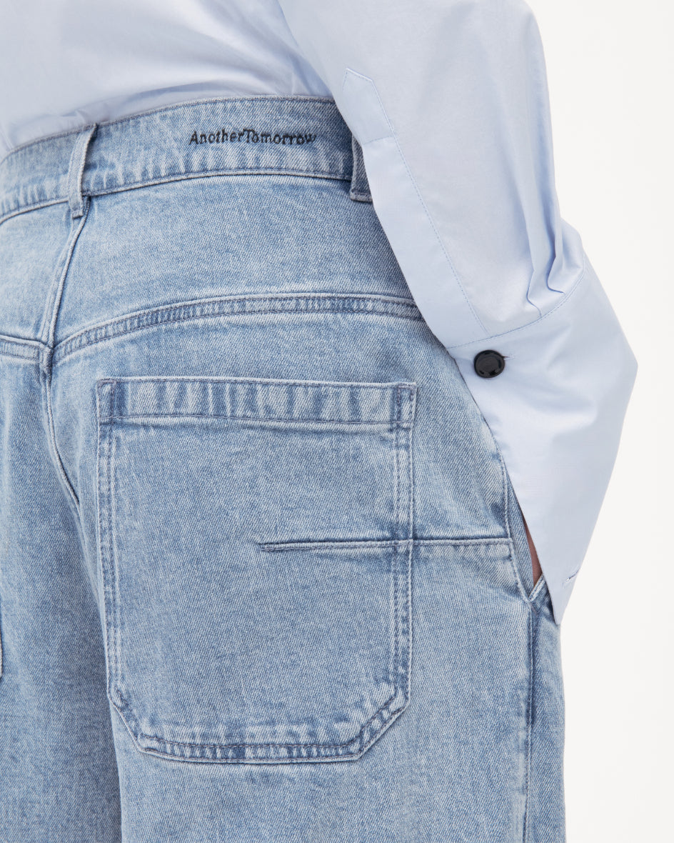 Another Tomorrow Boyfriend Denim Pant in Light Blue Wash – Denim Women's Trousers