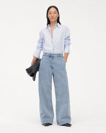 Another Tomorrow Boyfriend Denim Pant in Light Blue Wash – Denim Women's Trousers