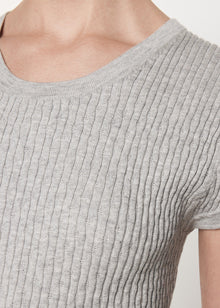 Cashmere Cotton Pointelle Knit Tank | Lt. Heather Grey